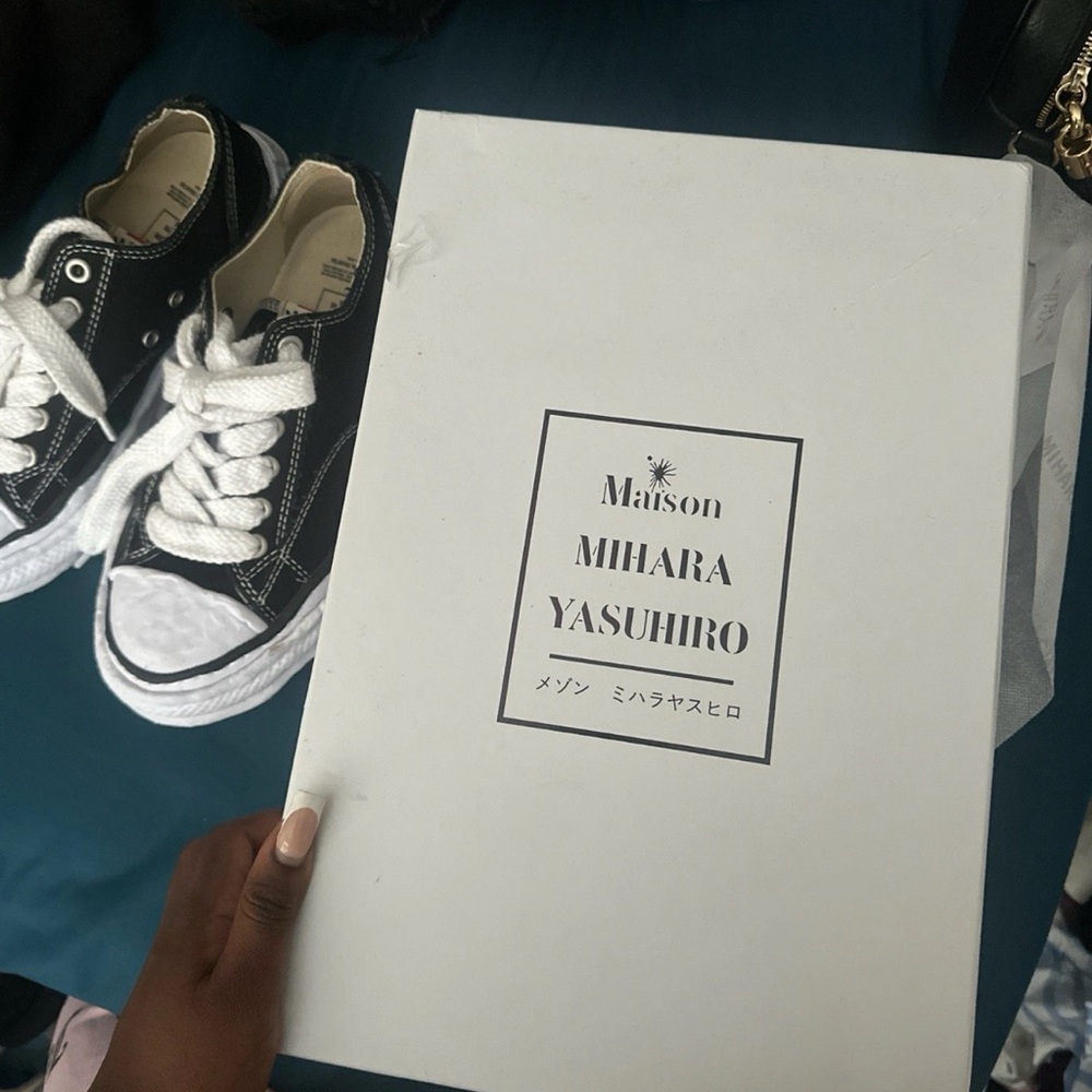 Maison mihara yasuhiro Peterson 23 og sole Black and whitCanvas Low-Top Sneakers